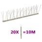 Preview: 20-tlg. Taubenabwehr Spikes-Set Edelstahl 10 m 2-reihig