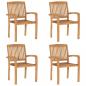 Preview: ARDEBO.de - Stapelbare Gartenstühle 4 Stk. Massivholz Teak