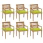 Preview: ARDEBO.de - Batavia-Stühle mit Kissen 6 Stk. Massivholz Teak