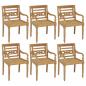 Preview: Batavia-Stühle mit Kissen 6 Stk. Massivholz Teak