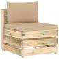 Preview: ARDEBO.de - Modulares Mittelsofa mit Kissen Grün Imprägniertes Holz