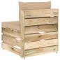 Preview: Modulares Mittelsofa mit Kissen Grün Imprägniertes Holz