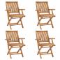 Preview: ARDEBO.de - Klappbare Gartenstühle 4 Stk. Massivholz Teak