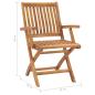 Preview: Klappbare Gartenstühle mit Kissen 4 Stk. Massivholz Teak