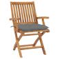 Preview: Klappbare Gartenstühle mit Kissen 4 Stk. Massivholz Teak