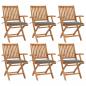 Preview: ARDEBO.de - Klappbare Gartenstühle mit Kissen 6 Stk. Massivholz Teak