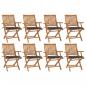 Preview: ARDEBO.de - Klappbare Gartenstühle mit Kissen 8 Stk. Massivholz Teak