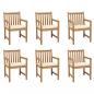 Preview: ARDEBO.de - Gartenstühle 6 Stk. mit Creme Kissen Massivholz Teak