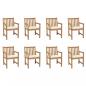 Preview: ARDEBO.de - Gartenstühle 8 Stk. mit Creme Kissen Massivholz Teak