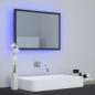 Preview: ARDEBO.de - LED-Badspiegel Grau 60x8,5x37 cm Acryl