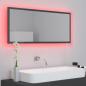 Preview: ARDEBO.de - LED-Badspiegel Hochglanz-Grau 100x8,5x37 cm Acryl