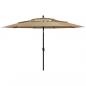 Preview: ARDEBO.de - Sonnenschirm mit Aluminium-Mast 3-lagig Taupe 3,5 m