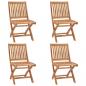 Preview: Klappbare Gartenstühle mit Kissen 4 Stk. Massivholz Teak