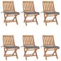 Preview: ARDEBO.de - Klappbare Gartenstühle mit Kissen 6 Stk. Massivholz Teak