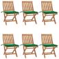 Preview: ARDEBO.de - Klappbare Gartenstühle mit Kissen 6 Stk. Massivholz Teak