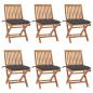 Preview: ARDEBO.de - Klappbare Gartenstühle mit Kissen 6 Stk. Massivholz Teak