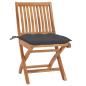 Preview: Klappbare Gartenstühle mit Kissen 6 Stk. Massivholz Teak
