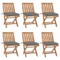 Preview: ARDEBO.de - Klappbare Gartenstühle mit Kissen 6 Stk. Massivholz Teak
