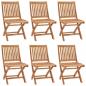 Preview: Klappbare Gartenstühle mit Kissen 6 Stk. Massivholz Teak