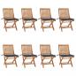 Preview: ARDEBO.de - Klappbare Gartenstühle mit Kissen 8 Stk. Massivholz Teak