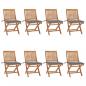 Preview: ARDEBO.de - Klappbare Gartenstühle mit Kissen 8 Stk. Massivholz Teak