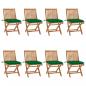 Preview: ARDEBO.de - Klappbare Gartenstühle mit Kissen 8 Stk. Massivholz Teak