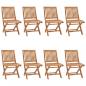Preview: Klappbare Gartenstühle mit Kissen 8 Stk. Massivholz Teak