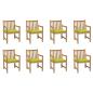 Preview: ARDEBO.de - Gartenstühle 8 Stk. mit Hellgrünen Kissen Massivholz Teak 