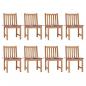 Preview: ARDEBO.de - Gartenstühle 8 Stk. mit Kissen Massivholz Teak
