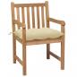 Preview: Gartenstühle 4 Stk. mit Cremeweißen Kissen Massivholz Teak