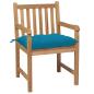 Preview: Gartenstühle 8 Stk. mit Hellblauen Kissen Massivholz Teak