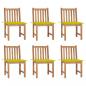 Preview: ARDEBO.de - Gartenstühle 6 Stk. mit Kissen Massivholz Teak