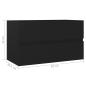 Preview: Waschbeckenunterschrank mit Einbaubecken Schwarz Holzwerkstoff