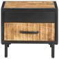 Preview: Nachttisch 40x40x35 cm Raues Mangoholz
