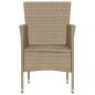 Preview: Garten-Essstühle 4 Stk. Poly Rattan Beige