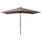 Preview: Sonnenschirm mit LEDs und Stahl-Mast Taupe 2x3 m