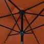 Preview: Sonnenschirm mit LEDs und Stahl-Mast Terracotta-Rot 2x3 m