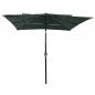 Preview: Sonnenschirm mit Aluminium-Mast 3-lagig Grün 2,5x2,5 m