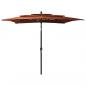 Preview: ARDEBO.de - Sonnenschirm mit Alu-Mast 3-lagig Terracotta-Rot 2,5x2,5 m