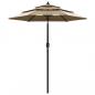 Preview: ARDEBO.de - Sonnenschirm mit Aluminium-Mast 3-lagig Taupe 2 m