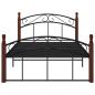 Preview: Bettgestell Schwarz Metall und Massivholz Eiche 120x200 cm 