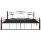 Preview: Bettgestell Schwarz Metall und Massivholz Eiche 180x200 cm