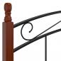 Preview: Bettgestell Schwarz Metall und Massivholz Eiche 180x200 cm