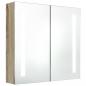 Preview: LED-Bad-Spiegelschrank Eichenoptik 62x14x60 cm