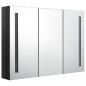 Preview: LED-Spiegelschrank fürs Bad 89x14x62 cm Glänzend Schwarz