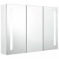 Preview: LED-Spiegelschrank fürs Bad 89x14x62 cm Glänzend Weiß