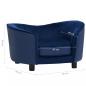 Preview: Hundesofa Blau 69x49x40 cm Plüsch und Kunstleder   