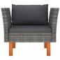 Preview: Gartensofa Poly Rattan und Eukalyptus Massivholz