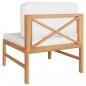Preview: Mittelsofa mit Creme Kissen Teak Massivholz