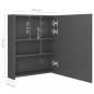 Preview: LED-Spiegelschrank fürs Bad Glänzend Grau 50x14x60 cm